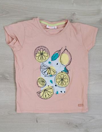 Leuk licht oranje shirt met citroen print - maat 134 / 140 beschikbaar voor biedingen