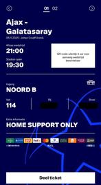 Ajax - Galatasaray | 2 tickets naast elkaar in vak 114, Tickets en Kaartjes, Twee personen, November, Europa of Champions League