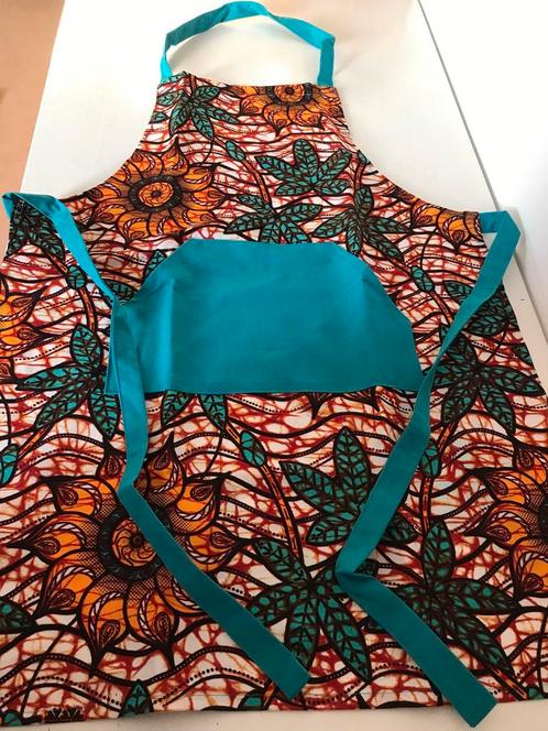 Schort van prachtige afrikaanse stof, Huis en Inrichting, Keuken | Textiel, Nieuw, Schort, Ophalen of Verzenden