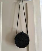 Ronde zwarte rotan rieten crossbodybag schoudertas nieuw., Ophalen of Verzenden, Nieuw, Zwart, Schoudertasje