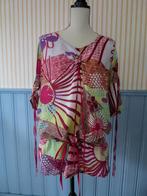 fleurige rode top met sexy open schouders - mt L, Maat 42/44 (L), Ophalen of Verzenden, Korte mouw, Gedragen