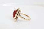 Vintage Gouden Carneool Ring | 14K, Ophalen of Verzenden, Zo goed als nieuw, 17 tot 18, Met edelsteen