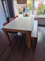 Houten eettafel met bankje, Huis en Inrichting, Ophalen, Zo goed als nieuw