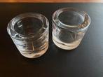 IITTALA twee x kivi waxinelichthouder helder, Overige materialen, Ophalen of Verzenden, Zo goed als nieuw, Kandelaar