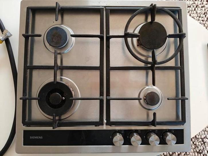 Siemens Gaskookplaat - 4 pits, Witgoed en Apparatuur, Fornuizen, Gebruikt, Inbouw, Gas, 4 kookzones, Minder dan 85 cm, Ophalen