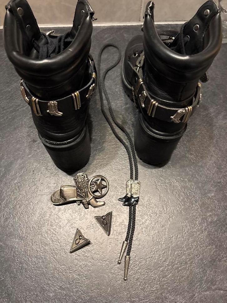 Country Westernlaarzen Accessoires Set, Kleding | Dames, Schoenen, Zo goed als nieuw, Lage of Enkellaarzen, Zwart, Ophalen of Verzenden