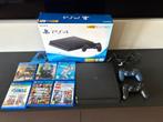 Z.g.a.n. Playstation 4 slim 500GB incl. 6 spellen, Ophalen of Verzenden, Zo goed als nieuw, Met 1 controller, Slim