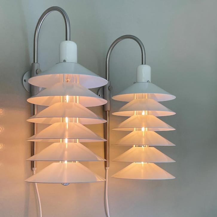vintage WANDLAMPEN TipTop Pandul Gammelgaard Deens Design, Huis en Inrichting, Lampen | Wandlampen, Gebruikt, Metaal, Ophalen of Verzenden