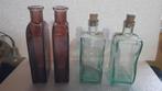 4 leuke vintage decoratieve glazen flesjes, Verzenden, Gebruikt, Overige typen