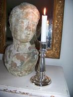 armelui's zilveren kandelaar en heksenbal, zilverglas   SALE, Ophalen of Verzenden