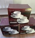 Kop en schotels 6x nieuw, Huis en Inrichting, Keuken | Servies, Nieuw, Ophalen of Verzenden, Effen, Kop(pen) en/of Schotel(s)