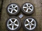 4 lichtmetalen velgen+winterbanden 205 55 R16 profiel 7/8 mm, Ophalen, Gebruikt, 16 inch, Banden en Velgen