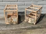 Twee houten vogel transportkooitjes, Kooi-accessoires, Ophalen of Verzenden, Zo goed als nieuw