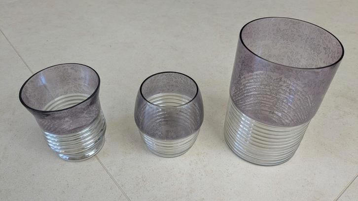 Kaarsenhouders - set van 3, Huis en Inrichting, Woonaccessoires | Kandelaars en Kaarsen, Gebruikt, Minder dan 25 cm, Overige materialen