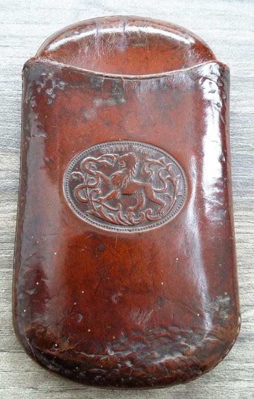 Om 1900 Sigaar Sigaren Leren Houder Etui Foudraal Foedraal, Verzamelen, Rookartikelen, Aanstekers en Luciferdoosjes, Gebruikt