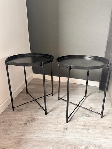 Zwarte Metalen Bijzettafels - 2 stuks beschikbaar voor biedingen