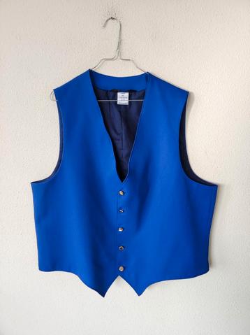 Vintage gilet / waistcoat / blauw / maat 56 / XXL / beschikbaar voor biedingen