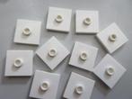 nr. 8107, 10 witte plaatjes 2x2 met 1 stud. Verzenden kan., Ophalen, Zo goed als nieuw, Complete set, Lego