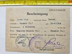 IN PRIJS VERLAAGD - WO2: Bescheinigung Wehrmacht (Hengelo), Verzamelen, Ophalen of Verzenden, Overige soorten, Nederland, Overige typen