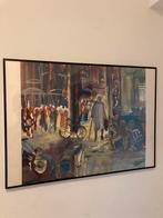 Tafereel tekening Klaverstraat, Ophalen, Minder dan 50 cm, Schilderij, Oorspronkelijke maker
