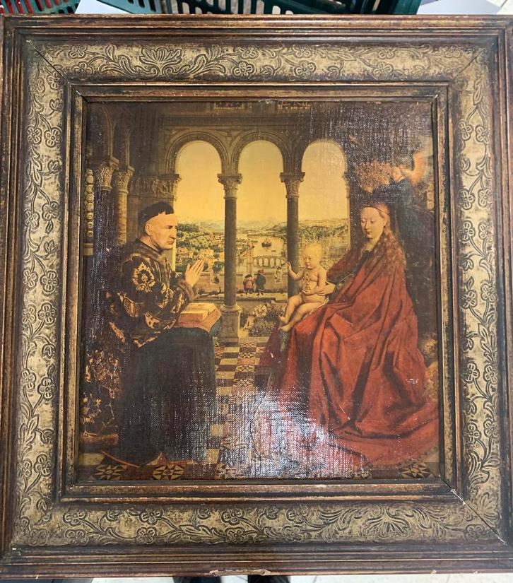 schilderij Jan van Eyck De Maagd van kanselier Rolin, Antiek en Kunst, Kunst | Schilderijen | Klassiek, Ophalen of Verzenden