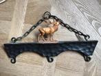 Vintage sleutelrek,kapstokje met hertje,kunststof hertje, Ophalen