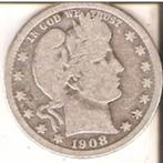 USA, Quarter Dollar, 1908, zilver, Postzegels en Munten, Munten | Amerika, Zilver, Losse munt, Verzenden, Noord-Amerika