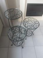 Bijzettafels, Huis en Inrichting, Tafels | Bijzettafels, Minder dan 55 cm, Metaal of Aluminium, Rond, Zo goed als nieuw