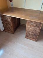 Houten bureau met 2 ladeblokken van 4 lades, Huis en Inrichting, Ophalen, Gebruikt