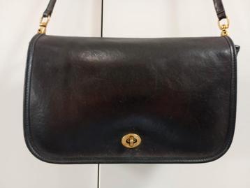 Vintage zwart leren Coach Convertible Clutch tas Made in NYC beschikbaar voor biedingen