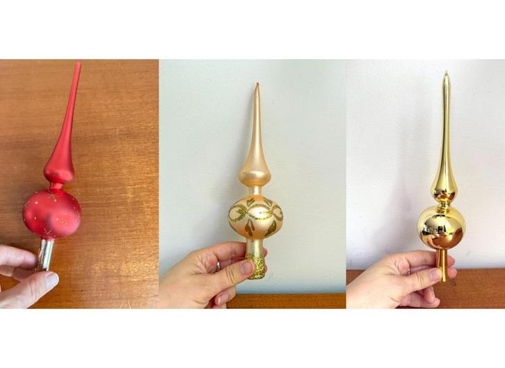 Vintage kerstpiek - set van 3, Diversen, Kerst, Gebruikt, Ophalen of Verzenden