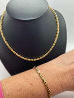 C120 Prachtige zilveren sieradenset koningsschakel goudkleur, Ophalen of Verzenden, Zilver, Overige typen, Verguld