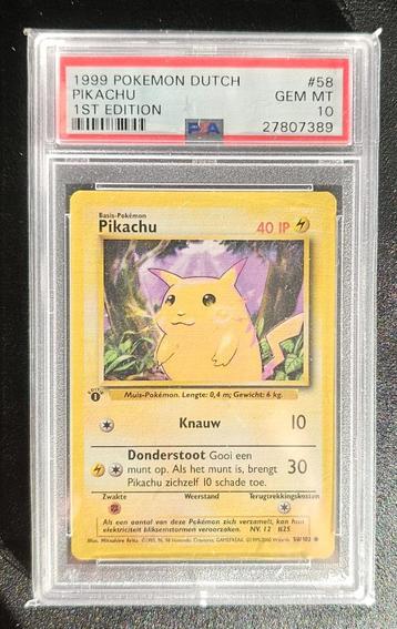 Pikachu [1st Edition] #58 Pokemon Base Set PSA 10 NL beschikbaar voor biedingen