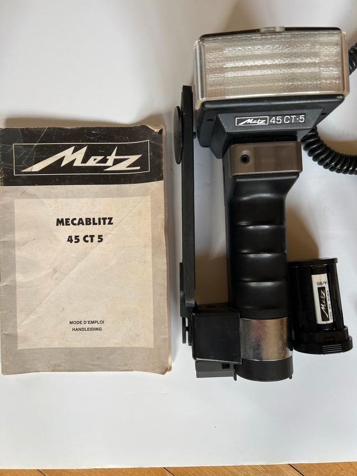 Metz Flitser 45 CT-5 Set - Vintage Camera Flitser, Audio, Tv en Foto, Fotografie | Flitsers, Gebruikt, Metz, Ophalen of Verzenden
