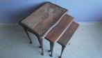 Sidetables, nesttafelset 3 delig, jaren 1970s inschuifbaar, Ophalen of Verzenden, Gebruikt
