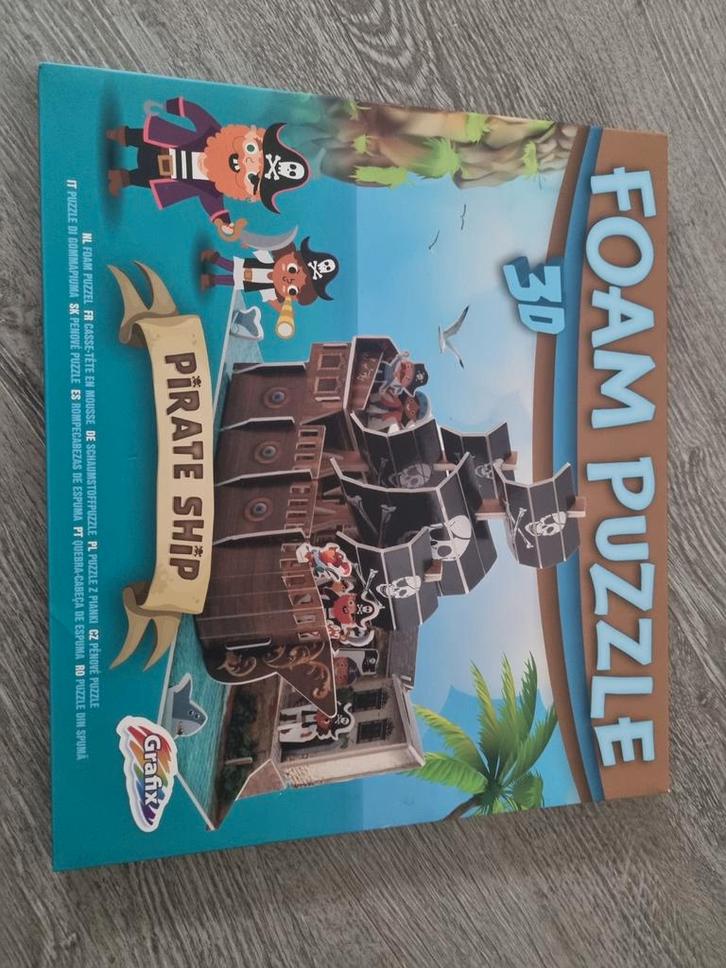 3D Foam Puzzel Piratenschip, Kinderen en Baby's, Speelgoed | Kinderpuzzels, Nieuw, 4 tot 6 jaar, Meer dan 50 stukjes, Ophalen of Verzenden