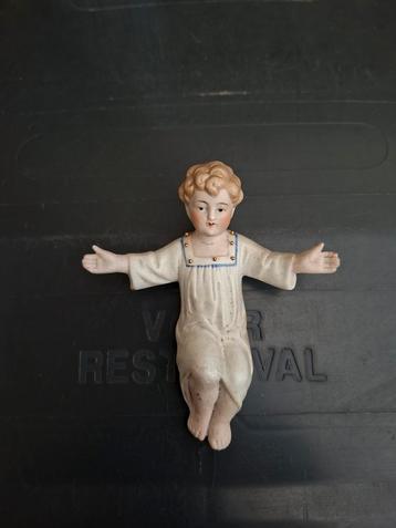 Antiek Kerstbeeldje Kindje Jezus - Vooroorlogs Duitsland beschikbaar voor biedingen