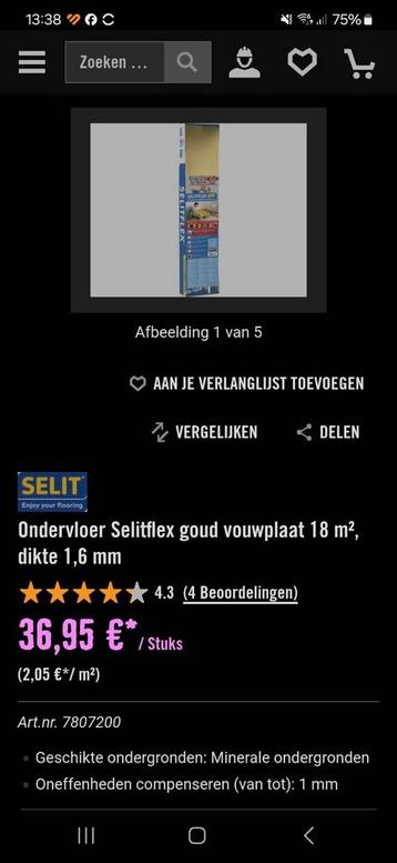 Ondervloer van Hornbach beschikbaar voor biedingen
