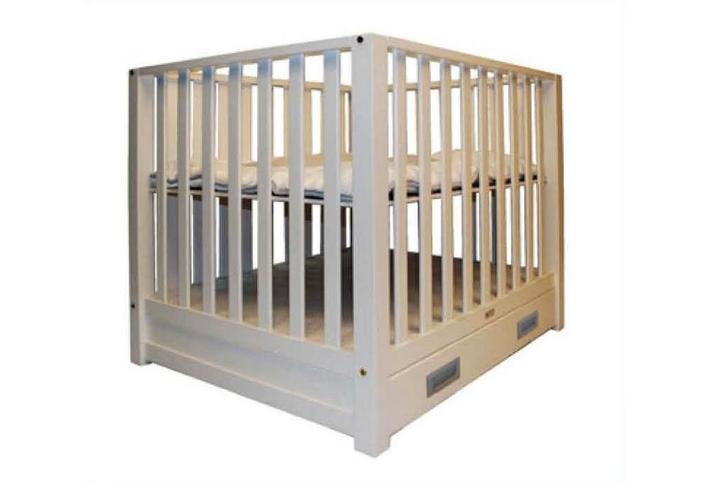 Kinderbox met lade - Wit, Kinderen en Baby's, Boxen, Zo goed als nieuw, Boxkleed, Lade, Ophalen