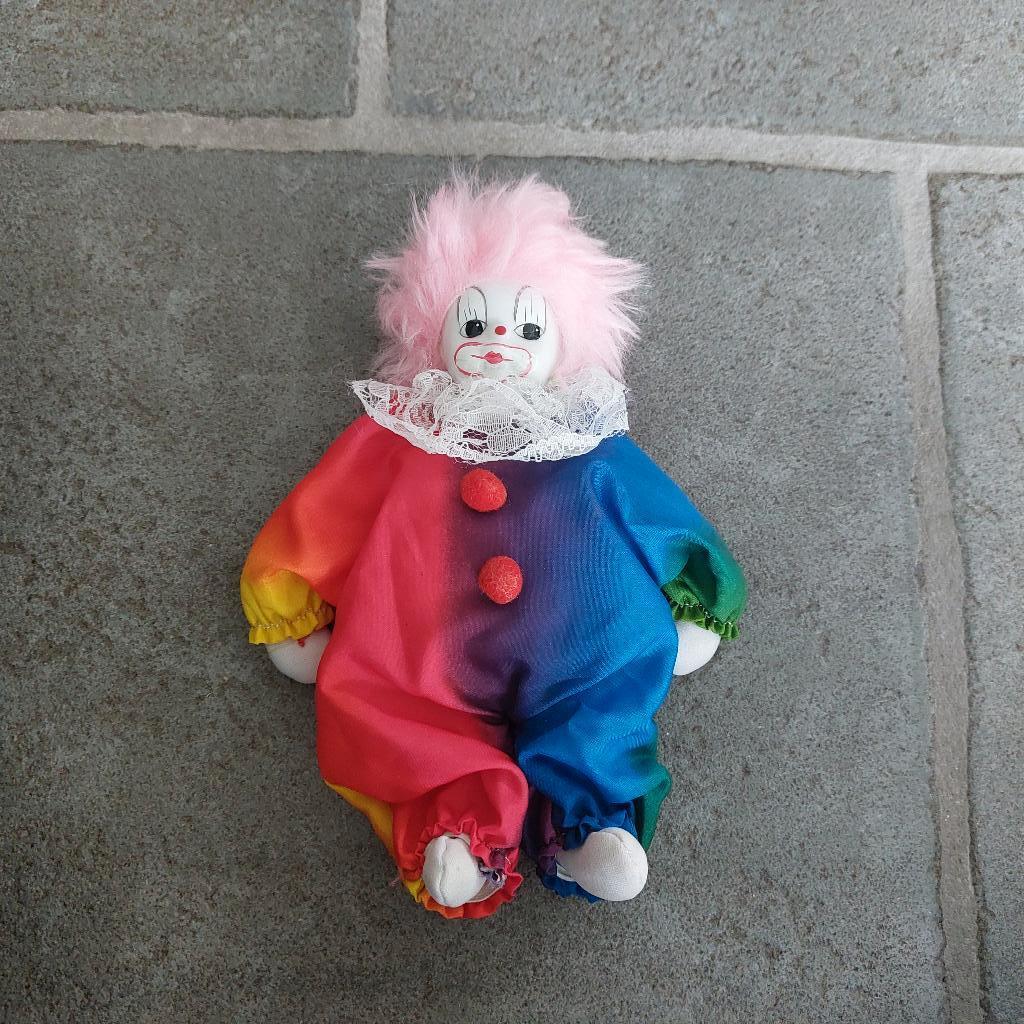 Clown - Regenboogkleuren - Vintage, Ophalen of Verzenden, Zo goed als nieuw