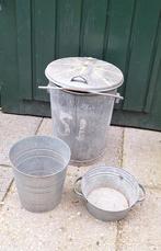 Zinken emmer NIJMEGEN Set van 3 vintage zinken emmers, Ophalen, Gebruikt