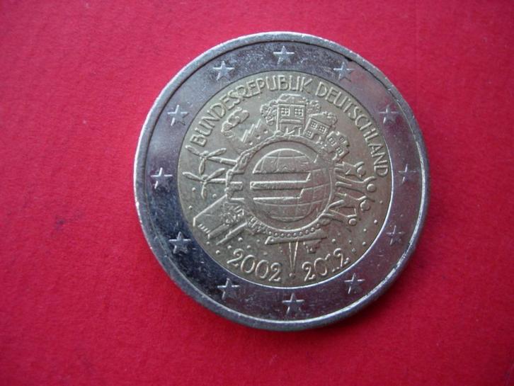 Duitsland € 2 2012 (F) "10 jaar euro ", Postzegels en Munten, Munten | Europa | Euromunten, Losse munt, 2 euro, Duitsland, Verzenden