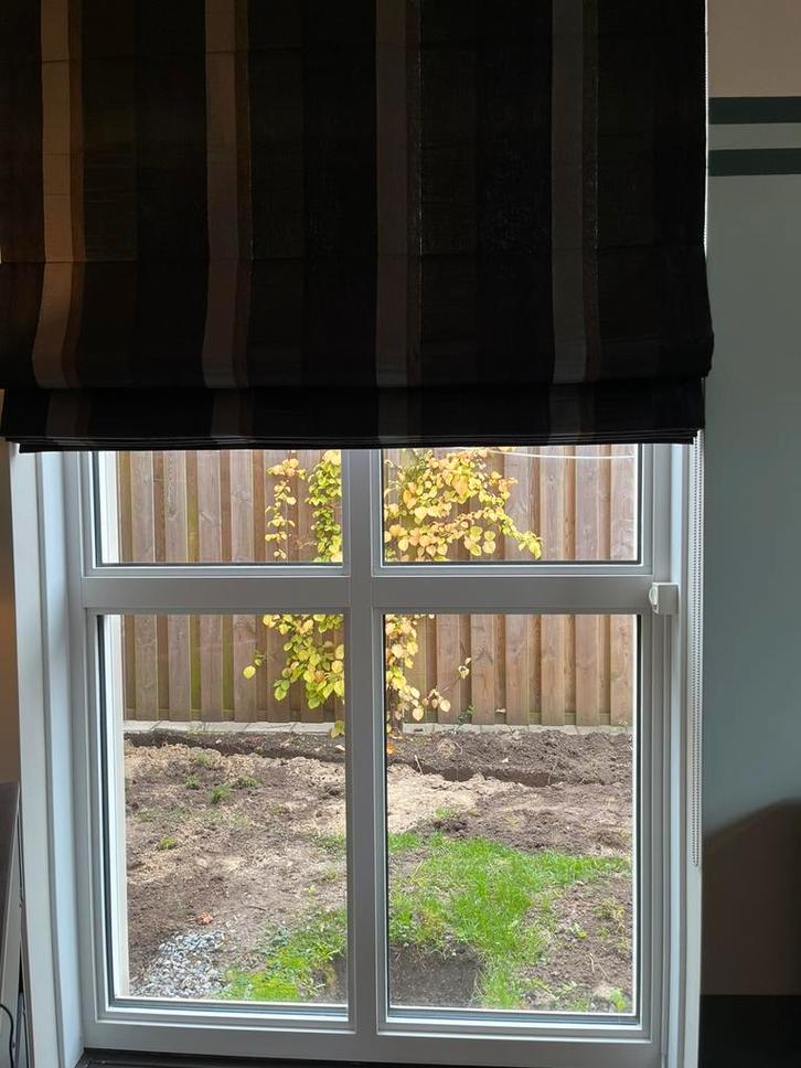 Set vouwgordijnen en railsgordijnen, Huis en Inrichting, Stoffering | Gordijnen en Lamellen, Zo goed als nieuw, 200 cm of meer