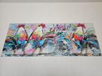 Kippen schilderij op glas 120x50cm, Antiek en Kunst, Ophalen