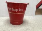 Vintage rode aardappel emmer, Ophalen, Gebruikt, IJzer, Met handgreep