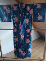 Traditionele Japanse yukata summer Kimono blue pink flower, Ophalen of Verzenden