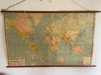Wereldkaart oude schoolkaart, Antiek en Kunst, Antiek | Schoolplaten, Ophalen of Verzenden, Aardrijkskunde