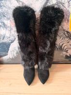 Nieuwe zwarte laarzen met nep bont maat 39, Verzenden, Zo goed als nieuw, Zwart, Hoge laarzen