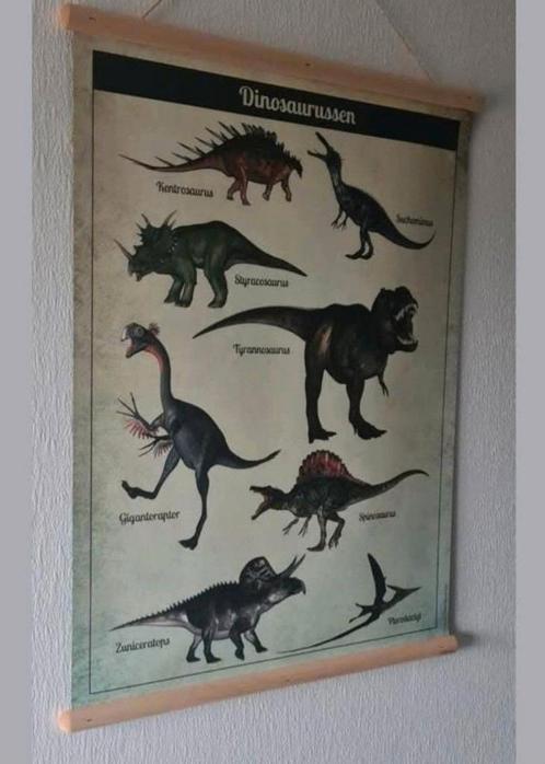 NIEUW! Schoolposter Dinosaurussen - Dubbelzijdig Bedrukt, Antiek en Kunst, Antiek | Schoolplaten, Natuur en Biologie, Ophalen