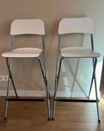 IKEA FRANKLIN Barkruk Wit - Opklapbaar, Huis en Inrichting, Stoelen, Ophalen, Gebruikt, Twee, Wit